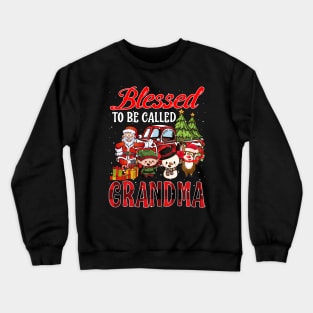 Blessed To Be Called Grandma Christmas Buffalo Plaid Truck Crewneck Sweatshirt